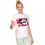 Biały t-shirt z kolorowym nadrukiem